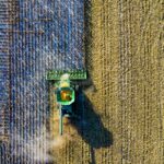 drone shot of agricultural farm
